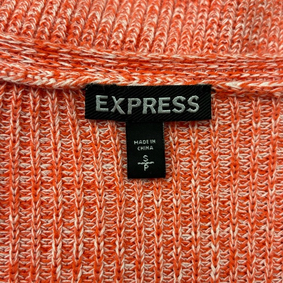 Express - Coral Oversized V-Nek Dolman Sleeve Cotton Sweater – Small - Picture 9 of 10